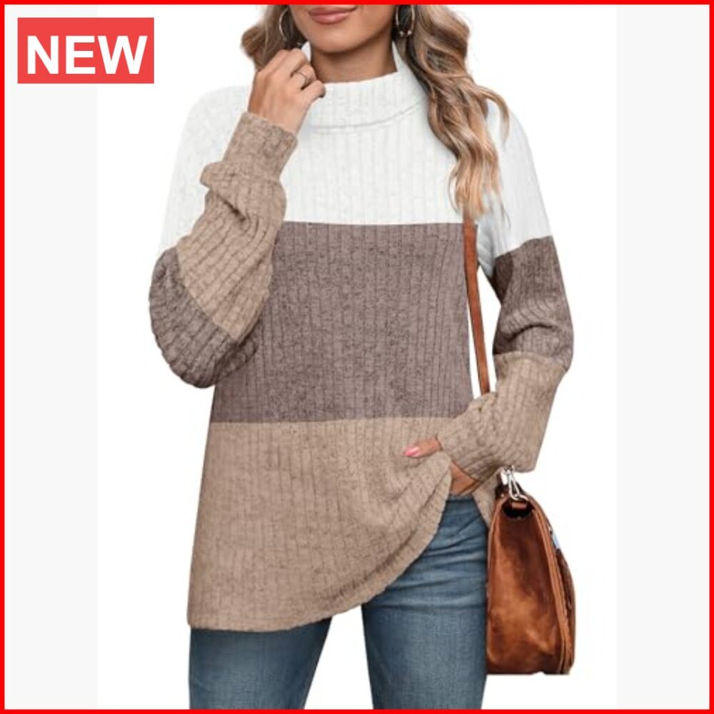 Polyester Blend Turtleneck Sweater Pullover Overs… - image 2